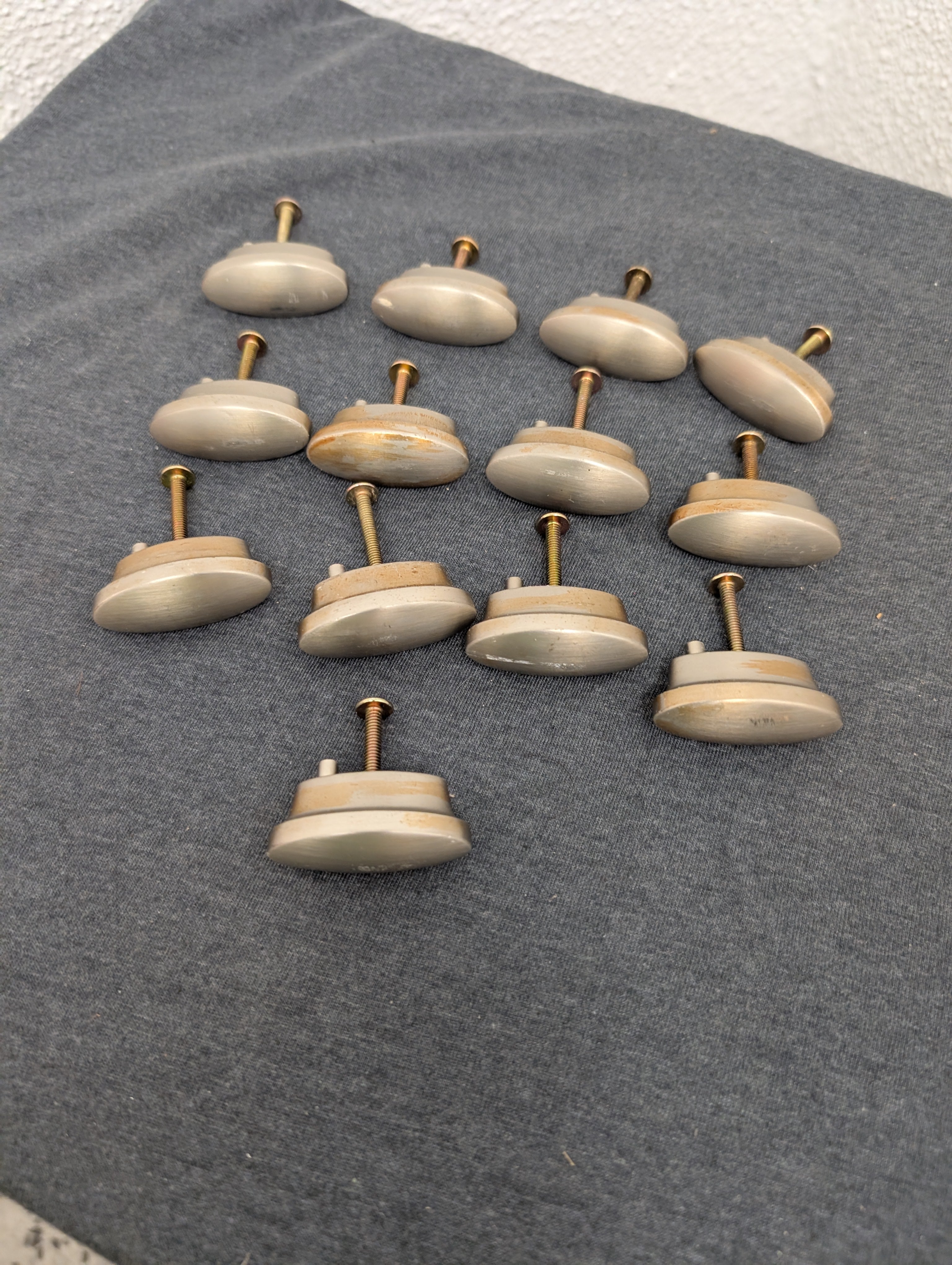 Brushed nickel drawer pulls - thirteen