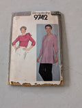 Simplicity 9742 Bateau Boat Neckline Bow Tie Shoulder Tunic Top 36" UK 14(Sewing Pattern Vintage)