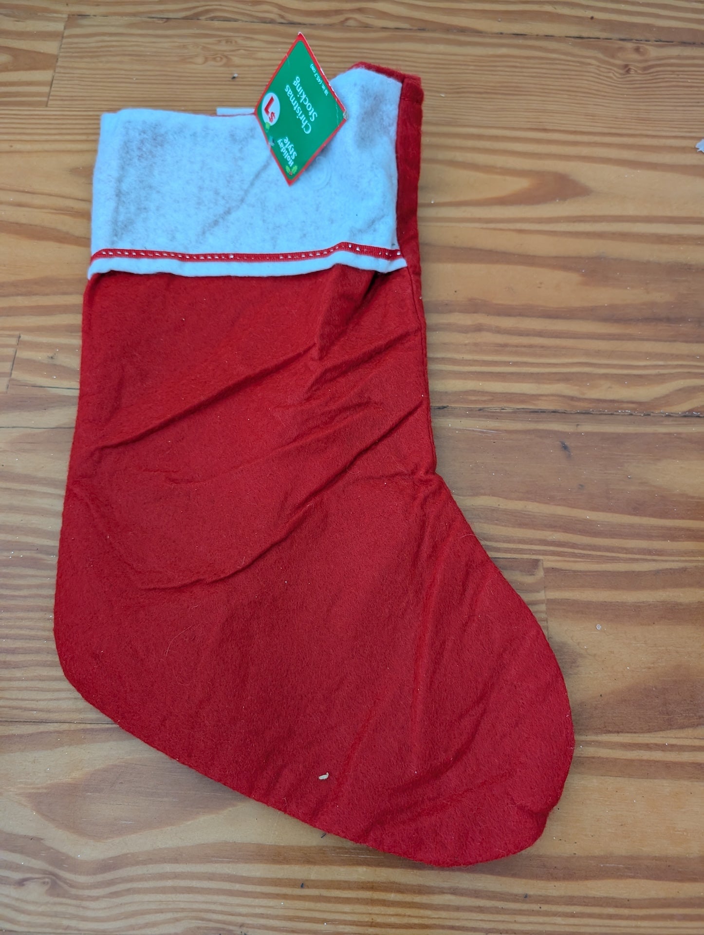 Christmas Stocking from Holiday Style -  Linens (Felt Stocking, Traditional Kids, Red, White)