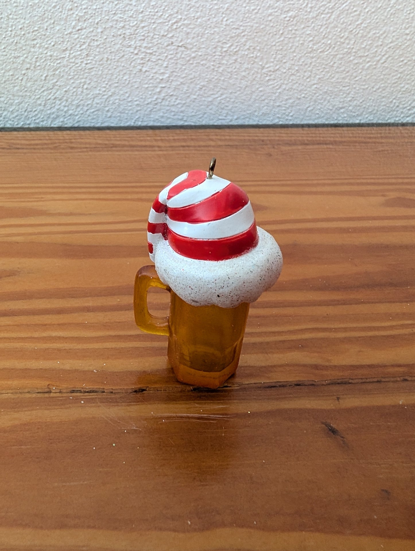 Santa Hat Beer Mug Ornament from Unknown -  Ornaments (Resin or Plastic Ornament, Novelty, Yellow, White, Red)