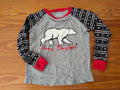 Polar Bear "Merry Christmas" Pajama Shirt from Unbranded -  Apparel (Cotton/Polyester Blend Pajama Shirt, Christmas, Holiday, Winter, Grey, Black, Red, White)