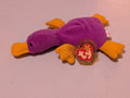 Patti the Platypus - Ty Beanie Baby (Purple, 1993, Plush Toy, Stuffed Animal, MWMT, Vintage, Retired)