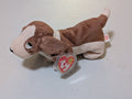 Tracker the Dog - Ty Beanie Baby (Brown, White, 2000, Plush Toy, MWMT, Stuffed Animal, Vintage, Retired, Plushie)
