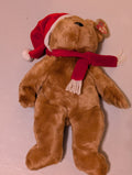 Christmas Bear 14" plush w/scarf & Santa Hat Ty Beanie Buddies 2001 (MWMT, Vintage, Retired, with Tag, VTG, Stuffed Animal, Plush, Toy)