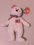 USA the Bear - Ty Beanie Baby (White, 2000, MWMT, Plush, Toy, Stuffed Animal, Vintage, Retired)