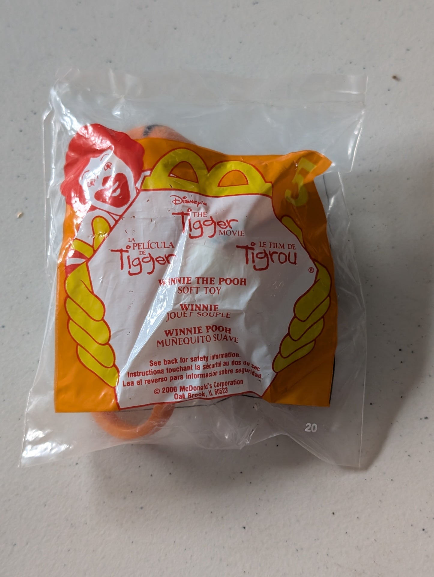 The Tigger Movie - Winnie the Pooh - McDonald's / Disney Happy Meal Toy (Orange, 2000, Plush Toy)