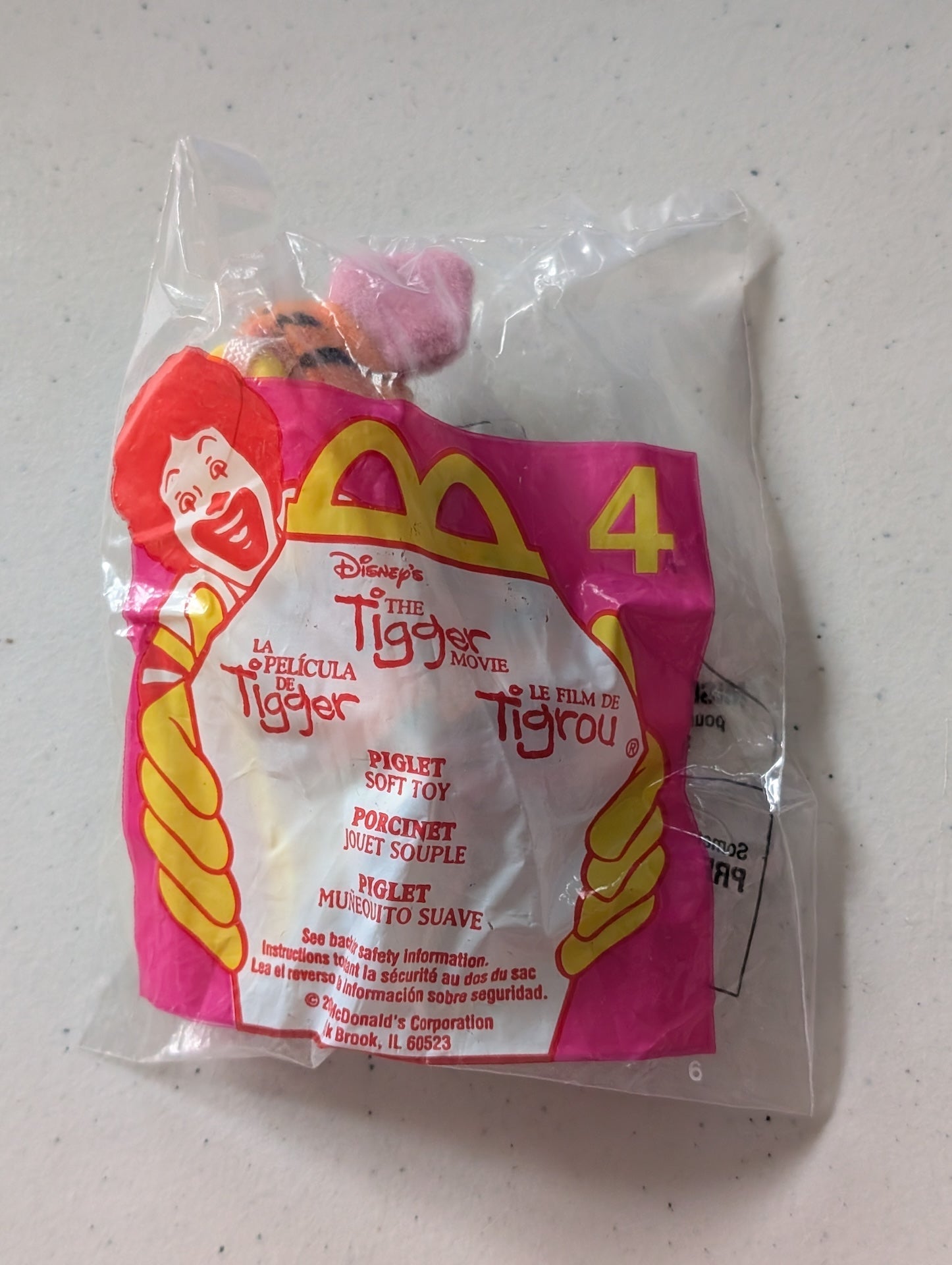 The Tigger Movie - Piglet - McDonald's / Disney Happy Meal Toy (Pink, 2000, Plush Toy)