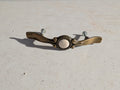 Drawer Pull BRASS & PORCELAIN antique/vintage