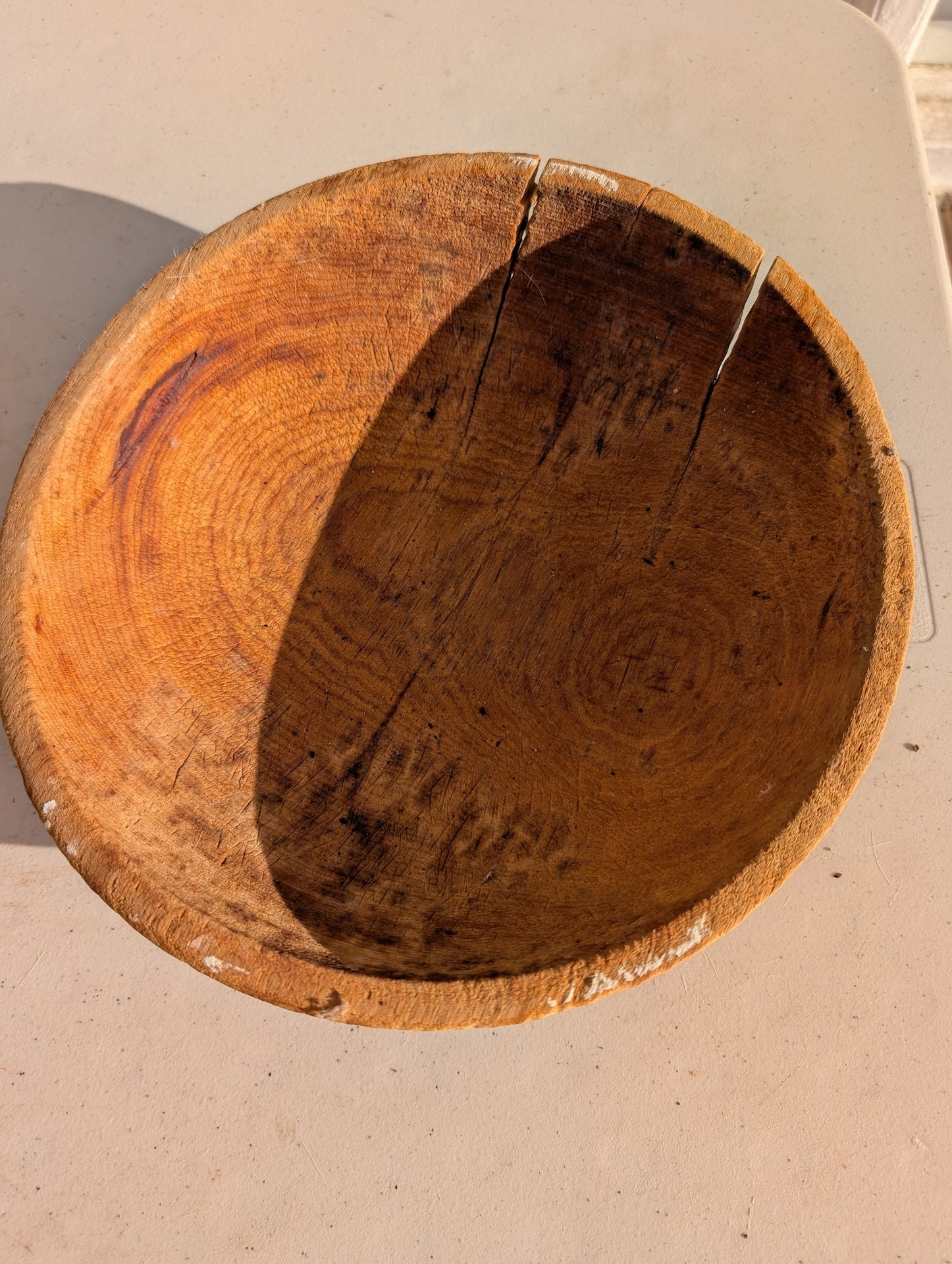 Wooden Kitchenware large Bowl Original Old vintage