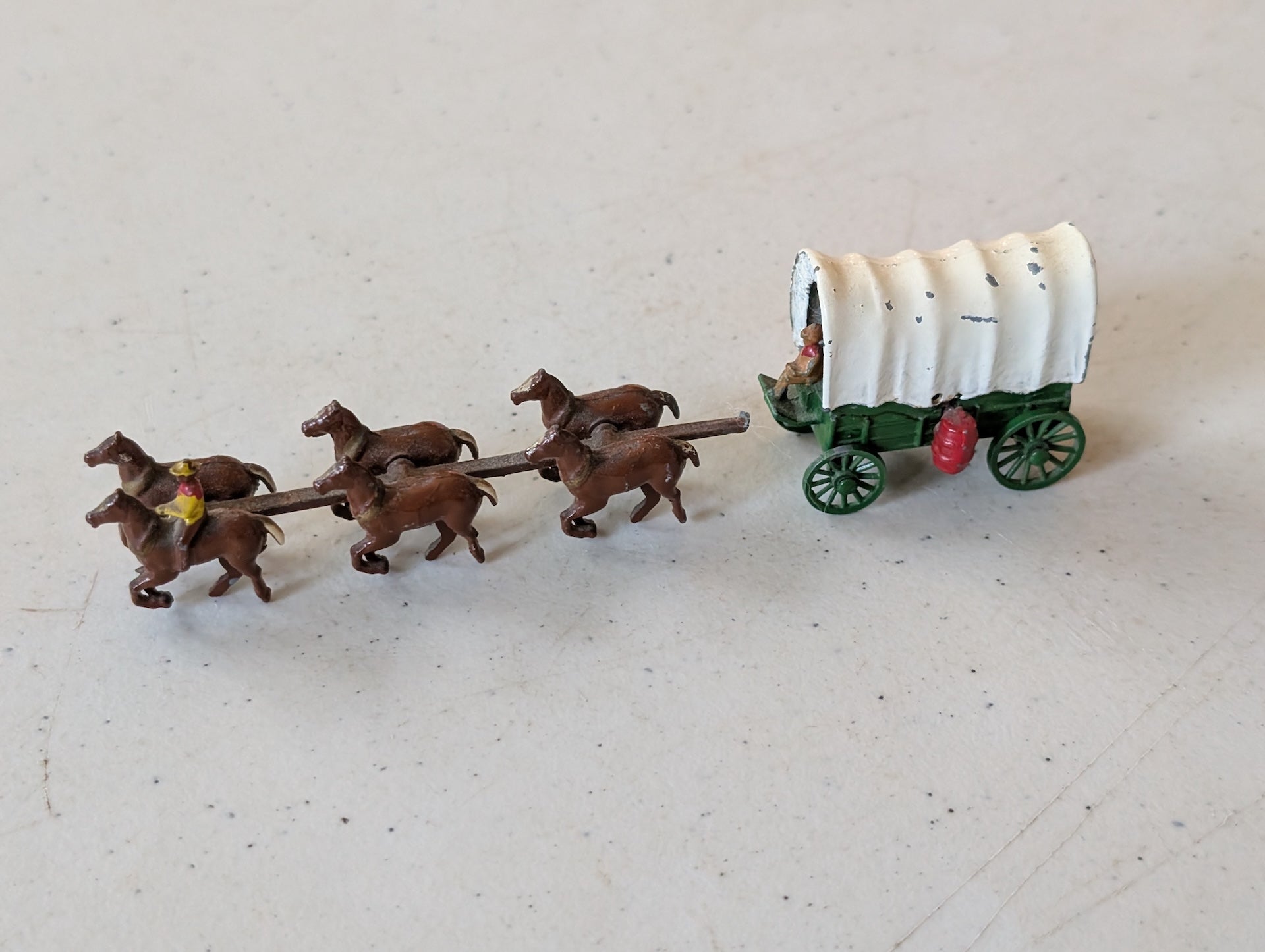 CONESTOGA COVERED WAGON AND HORSE TEAM Moko Lesney Matchbox 1955(vintage, collectable, nostalgia, toy)