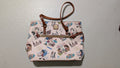 Epcot World Food and Wine Festival / Romantic Italy Tote Bag from Dooney & Bourke - 2022 Handbag (Coated Cotton, Leather Tote Bag, Disney Characters, Travel, Europe, Cream, Brown, Multi-color)