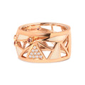 14K Rose Gold 1/3 Cttw Diamond and Pink Tourmaline Cigar Band Ring with White Enamel (G-H Color, SI1-SI2 Clarity)
