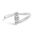 10K White Gold 1/4 Cttw Lab Grown Diamond Vertical Three Stone Ring