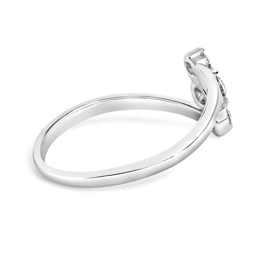 10K White Gold 1/4 Cttw Lab Grown Diamond Vertical Three Stone Ring