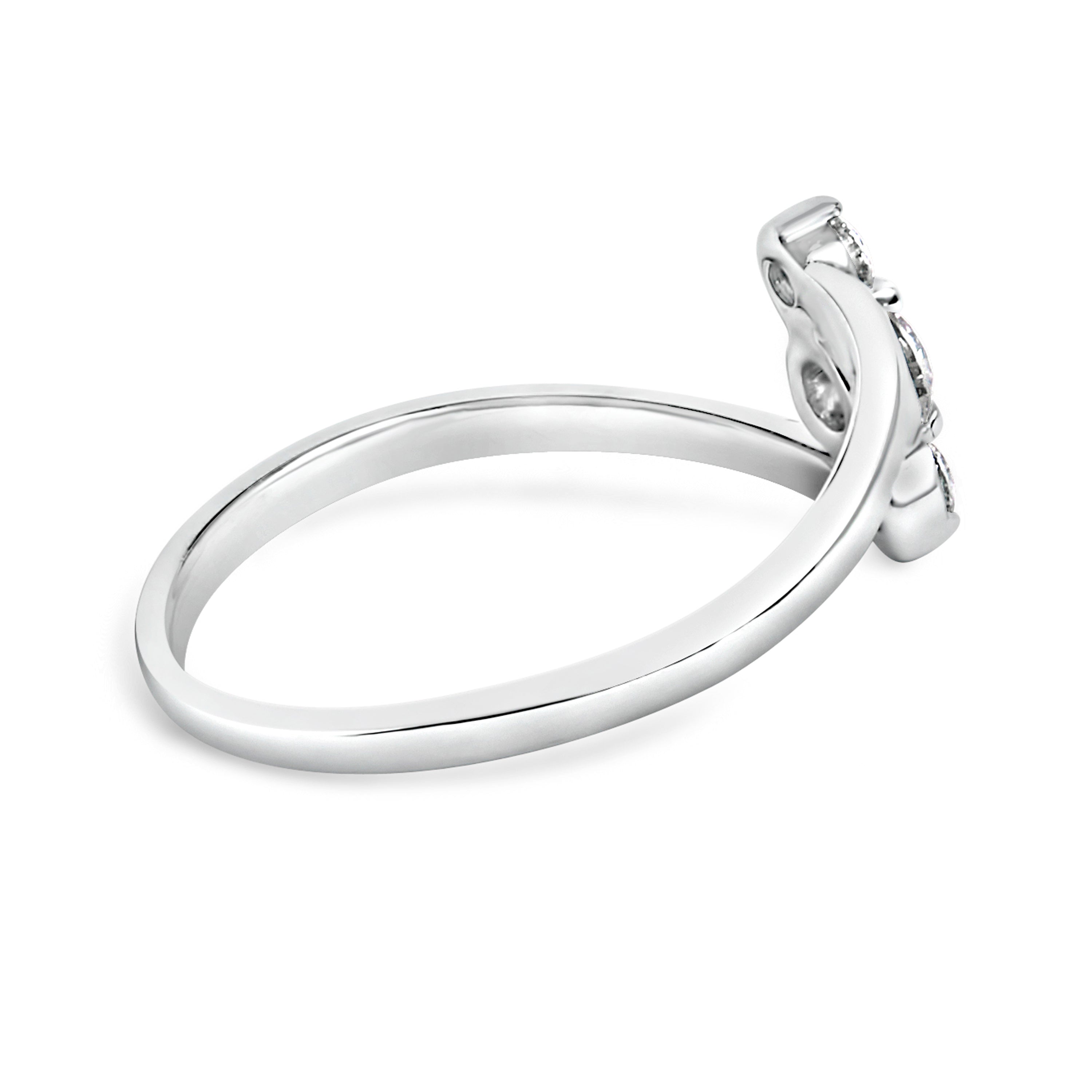 10K White Gold 1/4 Cttw Lab Grown Diamond Vertical Three Stone Ring