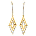 14K Yellow Gold 3/8 Cttw Double Triangle Drop and Dangle Diamond Earrings (G-H Color, SI1-SI2 Clarity)