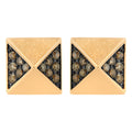 14K Rose Gold 1/4 Cttw Brown Diamond Pyramid Stud Earring (Brown Color, SI1-SI2 Clarity)