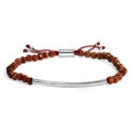 Sterling Silver Sand Bead Station Bracelet Bolo