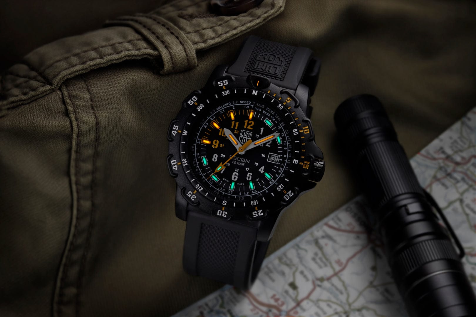 RECON Point Man 8820 Series Heritage Wristwatch, 45 mm, Outdoor Watch