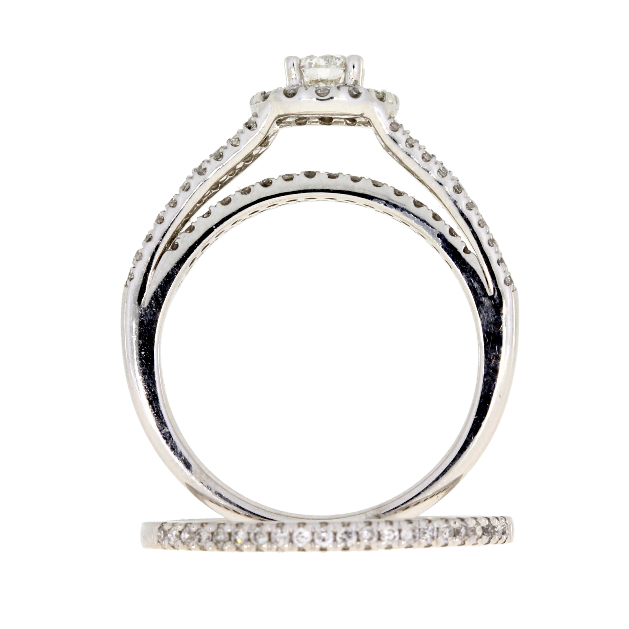 1.00ct Diamond Engagement Ring Set 14KT White Gold