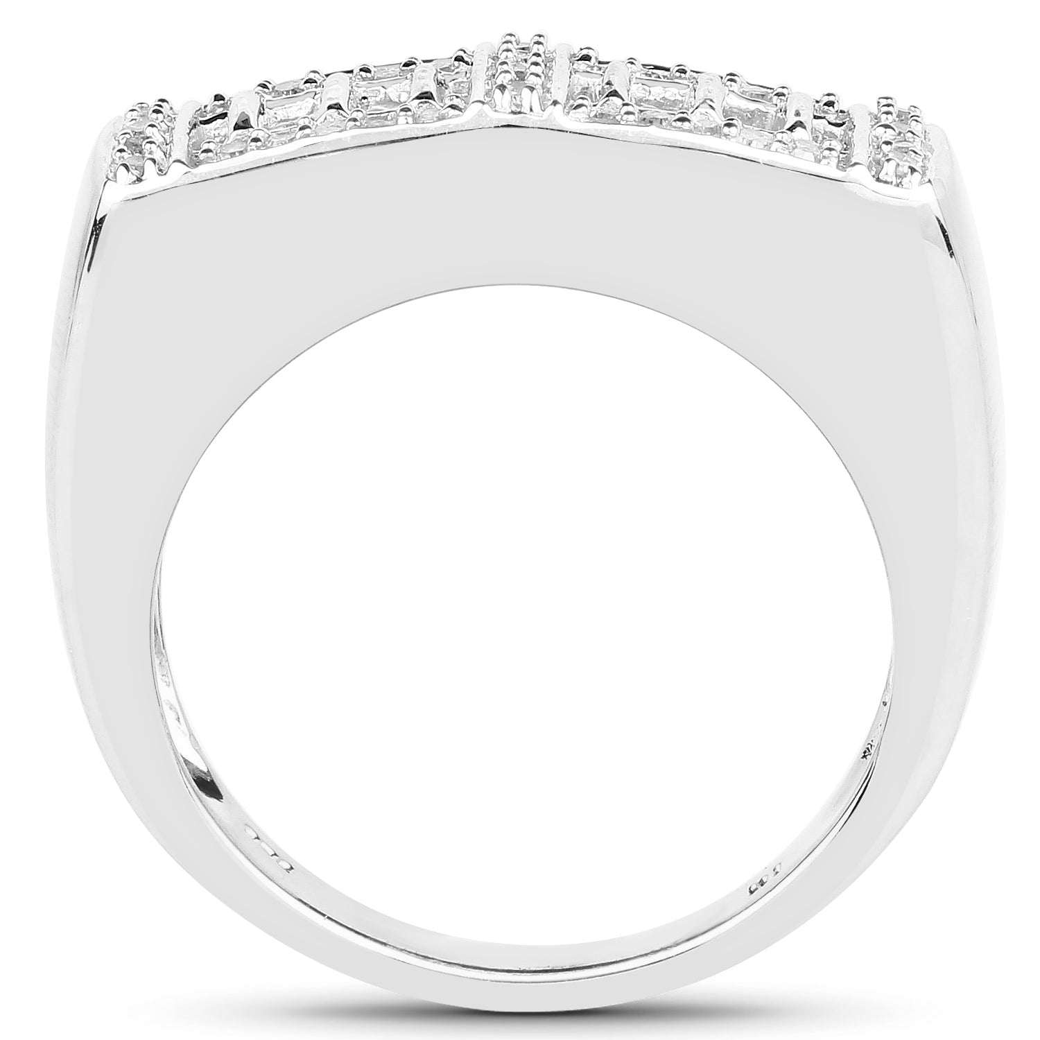 14K Yellow Gold Plated 0.19 Carat Genuine White Diamond .925 Sterling Silver Ring