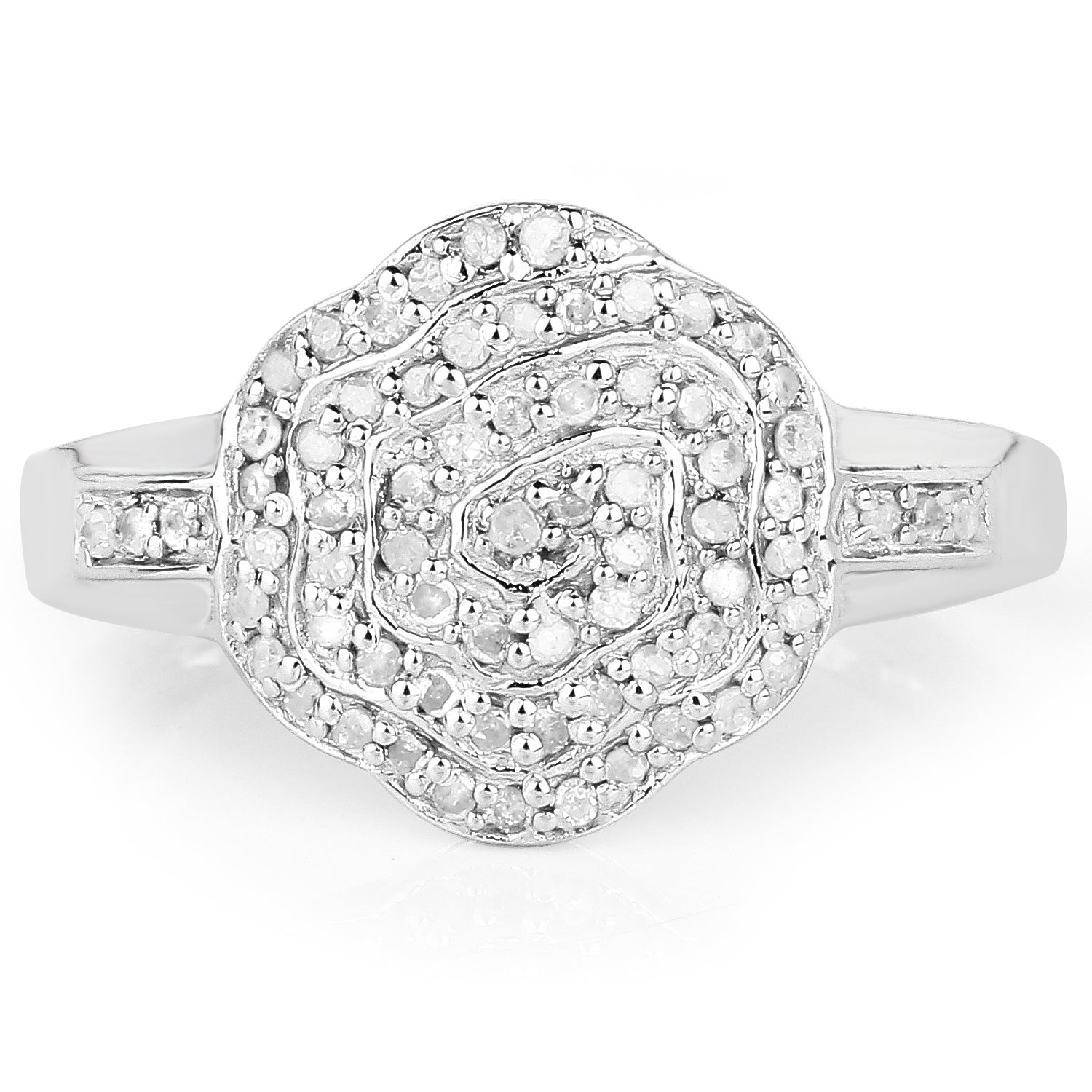 14K Yellow Gold Plated 0.29 Carat Genuine White Diamond .925 Sterling Silver Ring