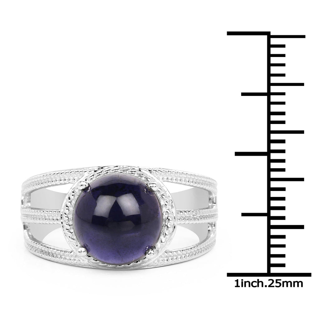 3.65 Carat Genuine Iolite .925 Sterling Silver Ring
