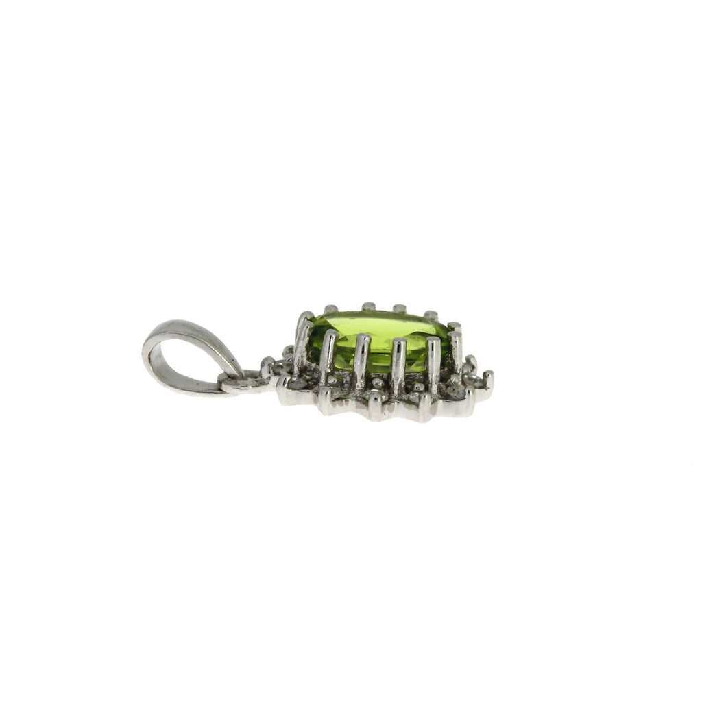 .96ct Peridot Diamond Fashion Pendants 10KT White Gold