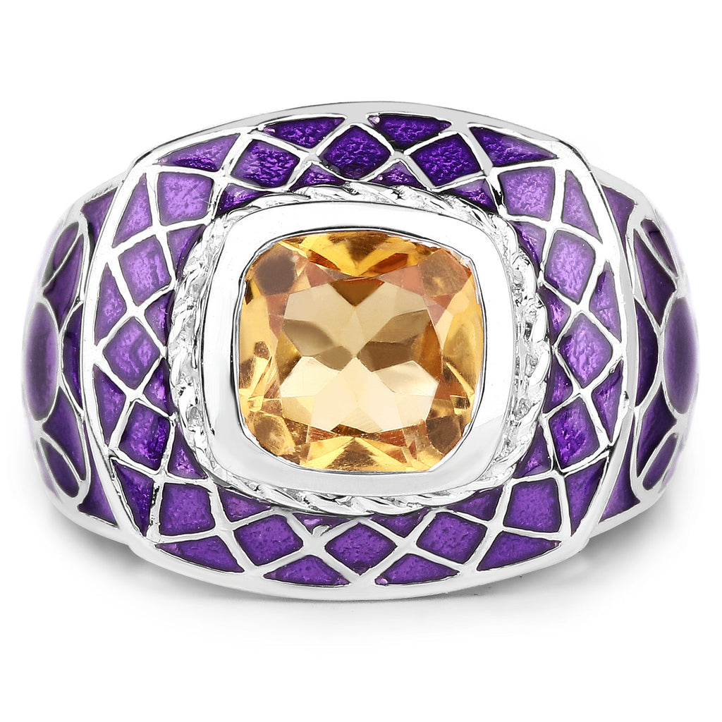 2.00 Carat Genuine Citrine .925 Sterling Silver Ring