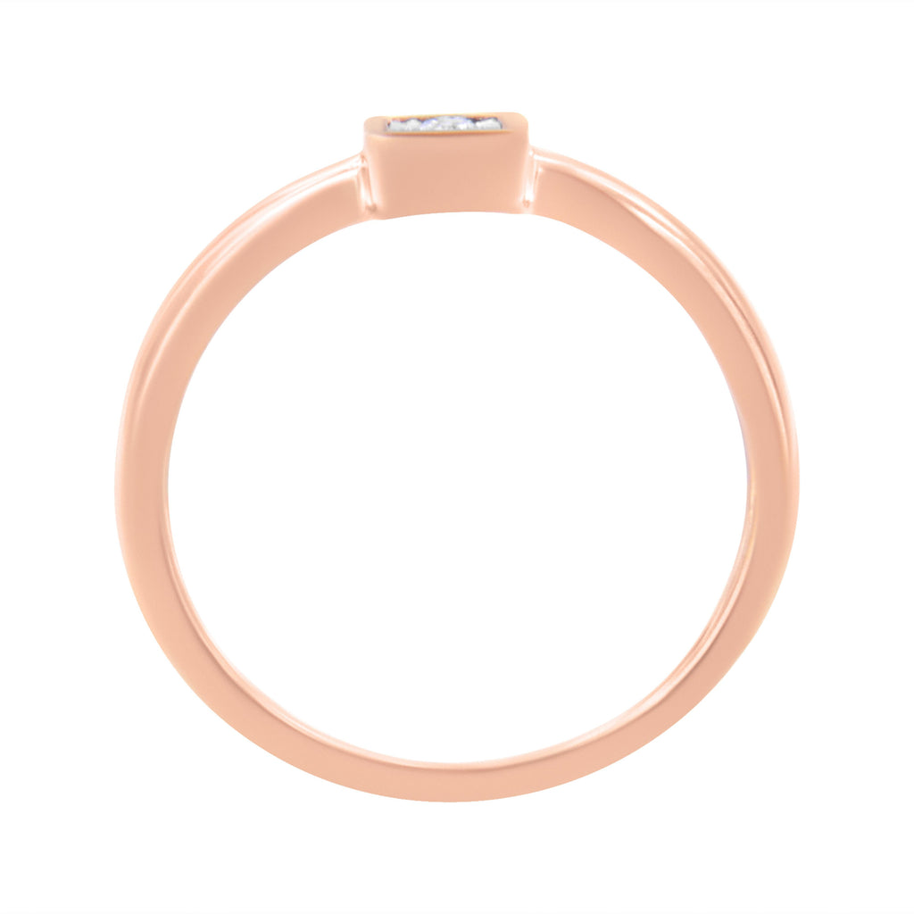 14K Rose Gold Plated .925 Sterling Silver 1/20 cttw Miracle Set Diamond Promise Ring (J-K Color, I1-I2 Clarity) - Size 6
