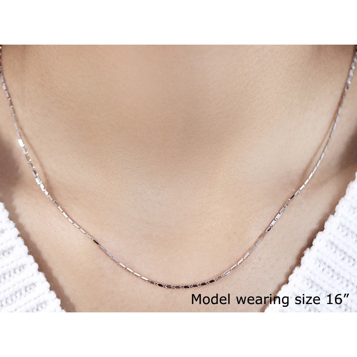 14k White Gold Lumina Pendant Chain 1.0mm