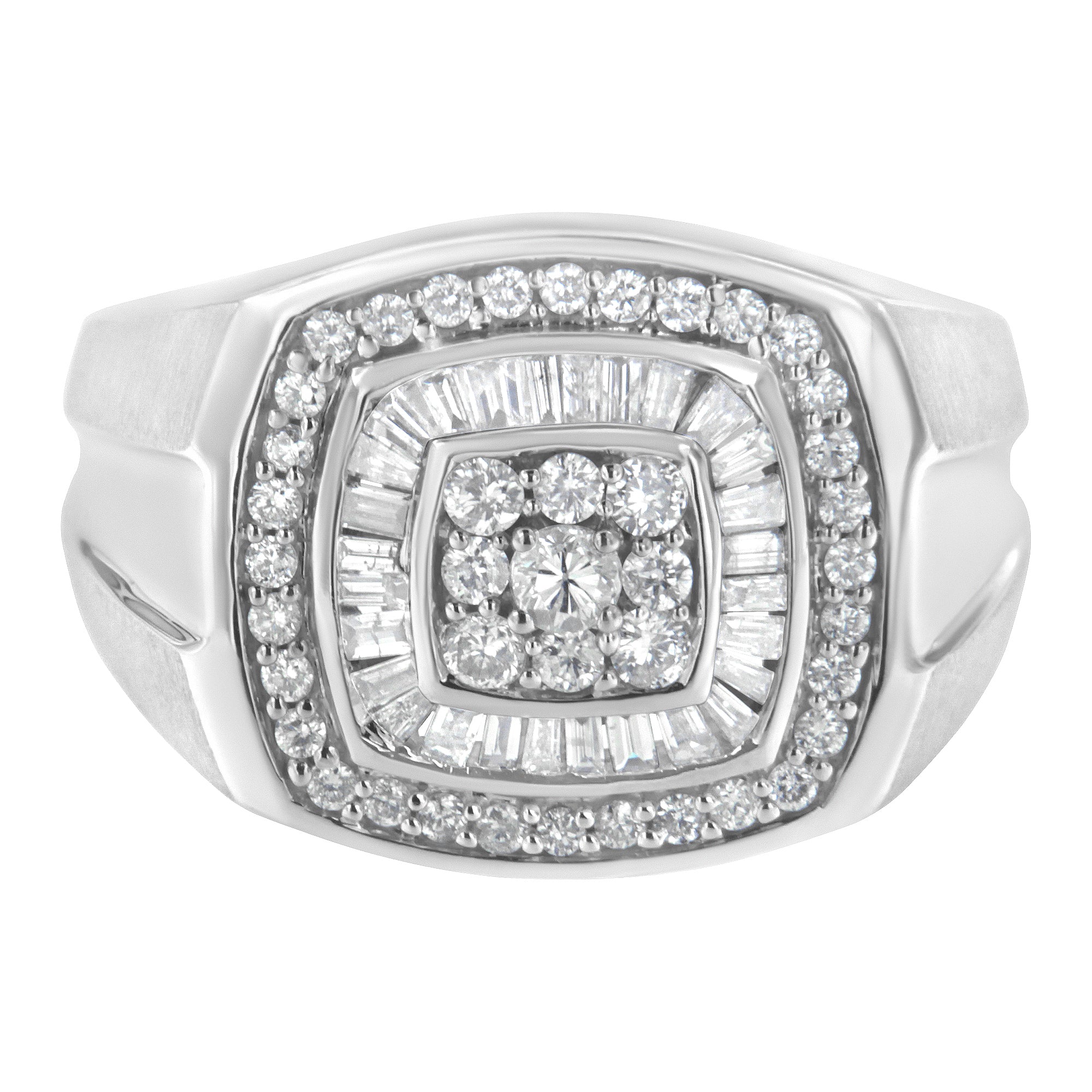 14K White Gold Men's 1 CTTW Diamond Band Ring
