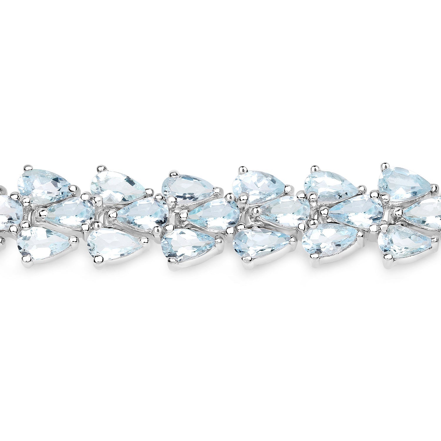 14.11 Carat Genuine Aquamarine .925 Sterling Silver Bracelet