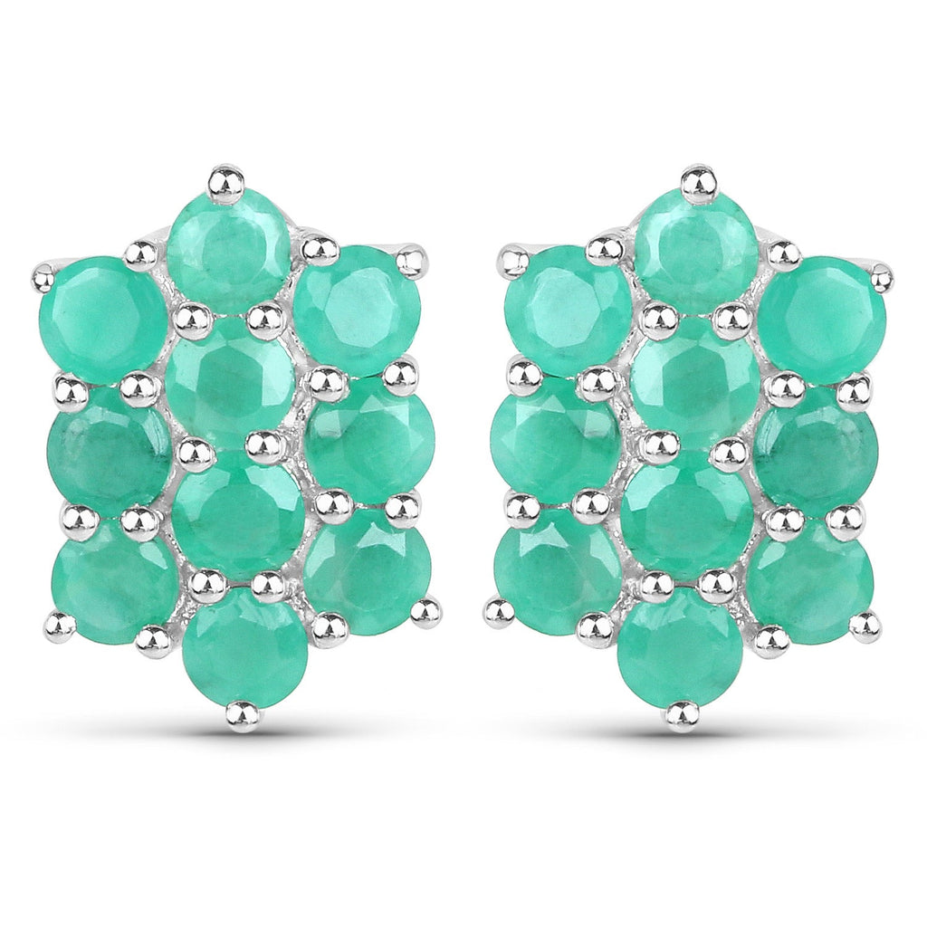 6.60 Carat Genuine Emerald .925 Sterling Silver 3 Piece Jewelry Set (Ring, Earrings, and Pendant w/ Chain)
