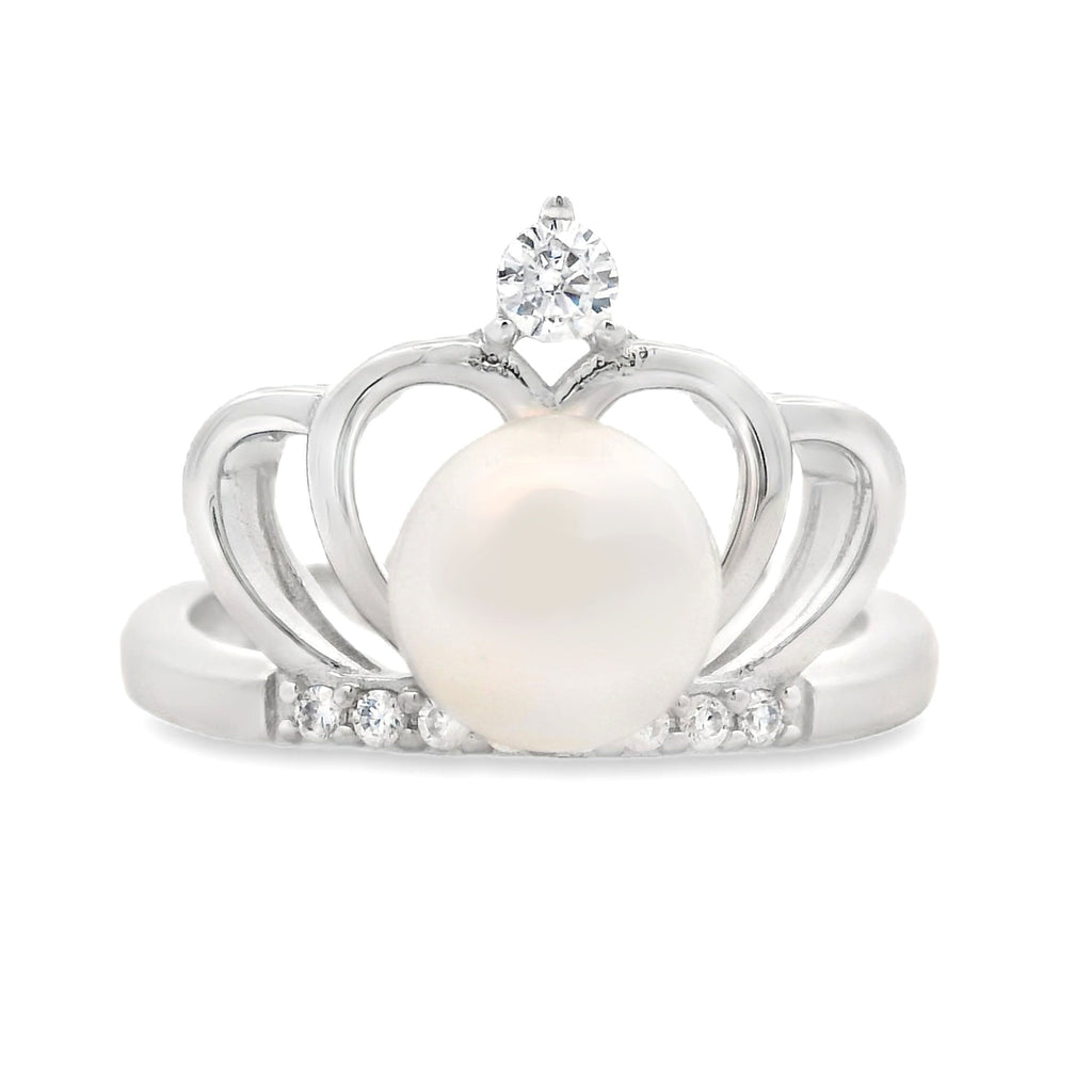 FW Pearl Cubic Zirconium Ring Sterling Silver