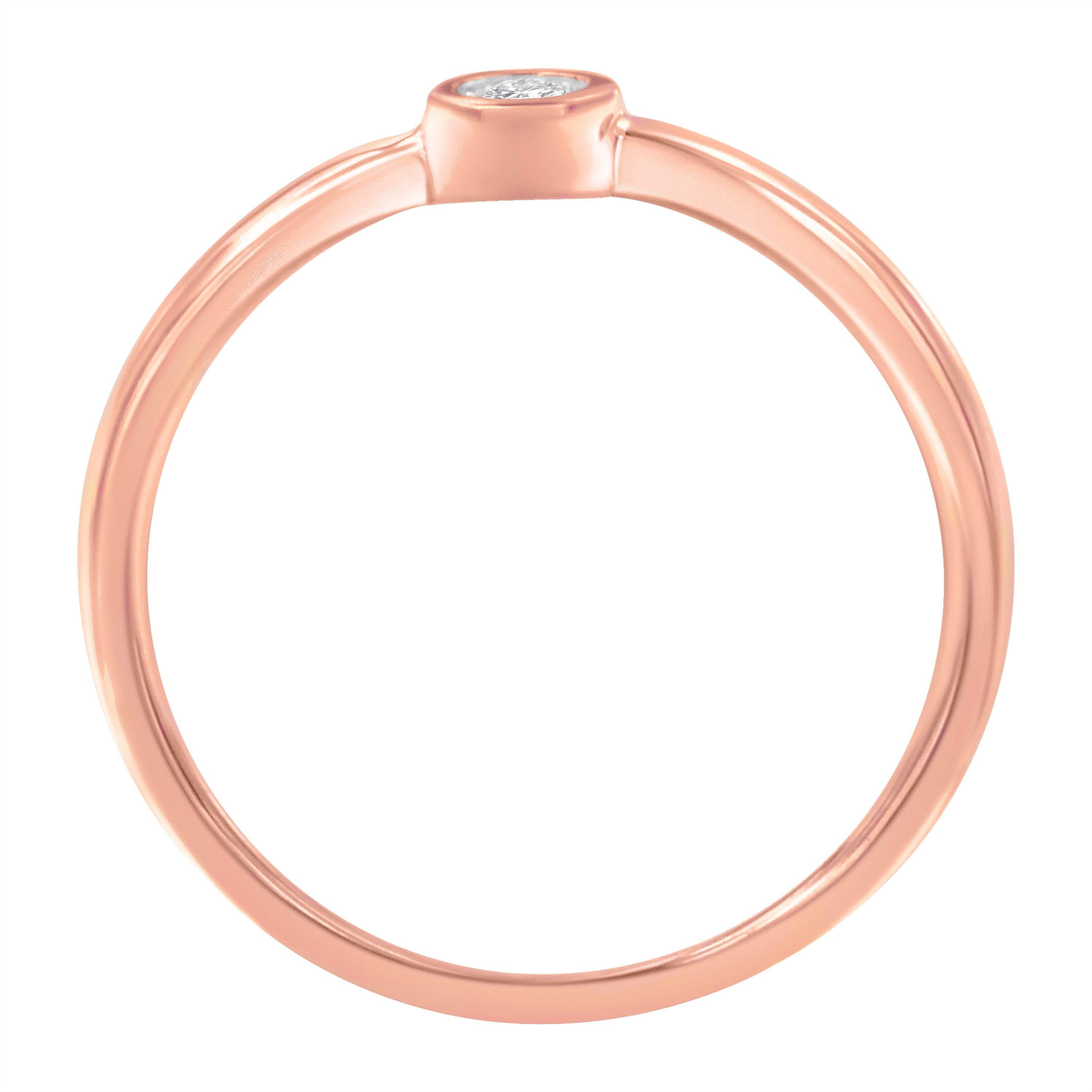 14K Rose Gold Plated .925 Sterling Silver Miracle Set Diamond Ring (1/20 Cttw, J-K Color, I1-I2 Clarity) - Size 6