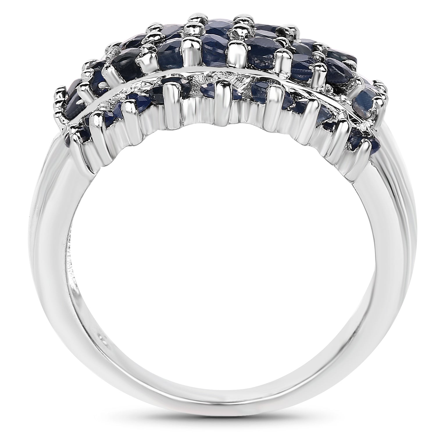 2.70 Carat Genuine Blue Sapphire .925 Sterling Silver Ring