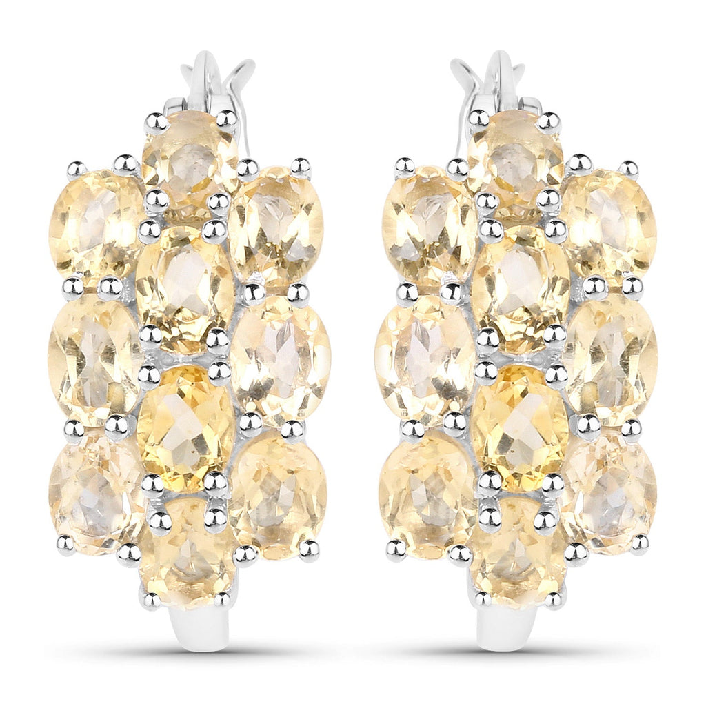8.32 Carat Genuine Citrine .925 Sterling Silver 3 Piece Jewelry Set (Ring, Earrings, and Pendant w/ Chain)