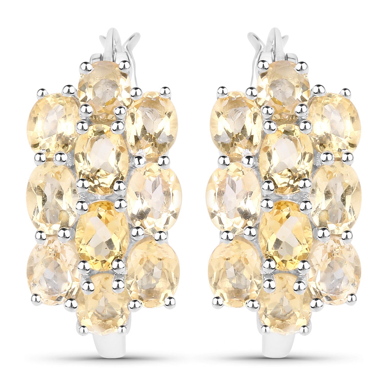 8.32 Carat Genuine Citrine .925 Sterling Silver 3 Piece Jewelry Set (Ring, Earrings, and Pendant w/ Chain)