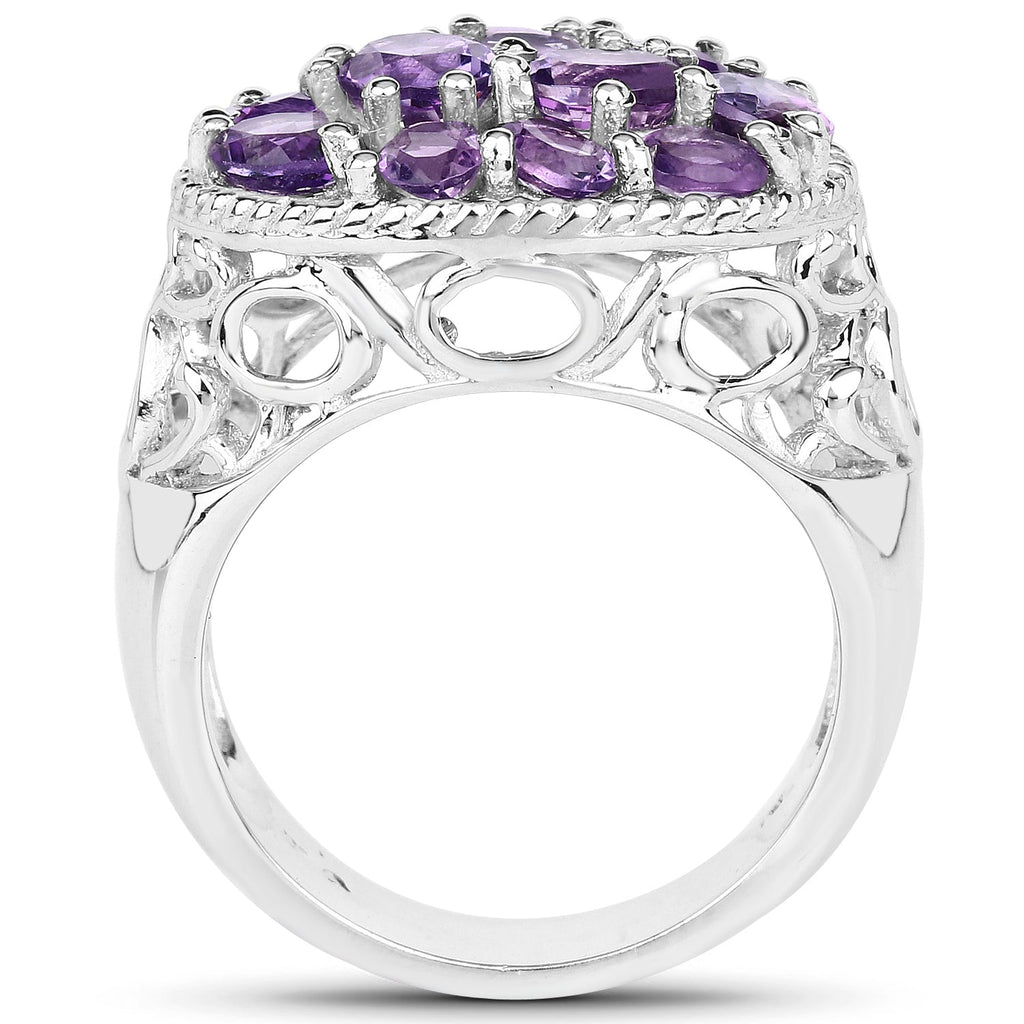 2.64 Carat Genuine Amethyst .925 Sterling Silver Ring