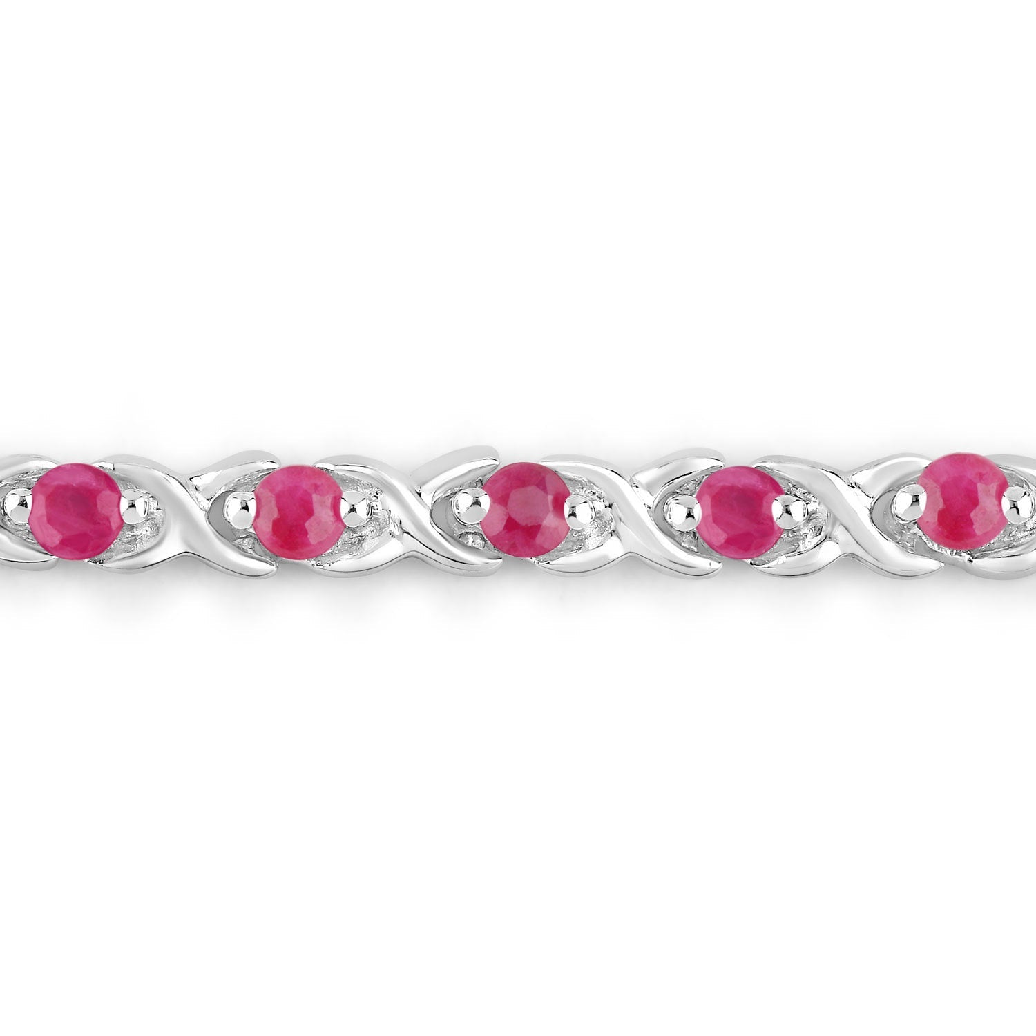 0.88 Carat Genuine Ruby .925 Sterling Silver Bracelet