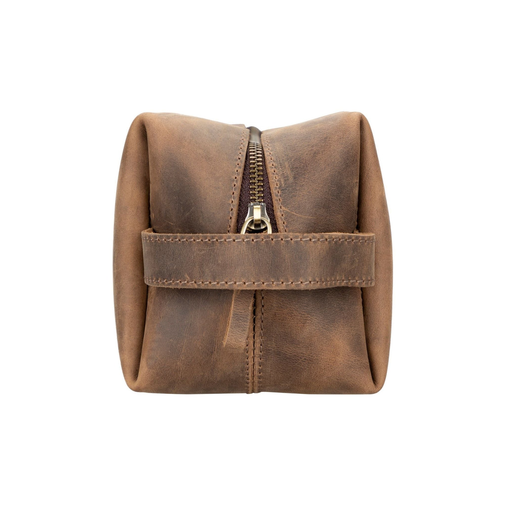 Oswego Men's Leather Dopp Kit & Small Travel Handbag