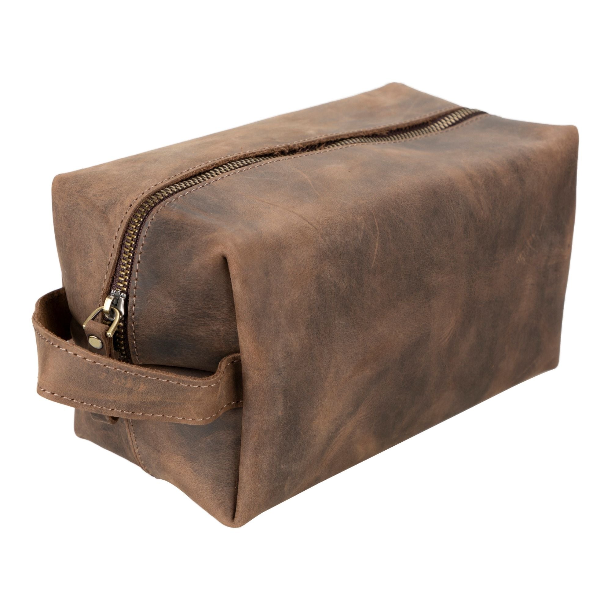 Oswego Men's Leather Dopp Kit & Small Travel Handbag