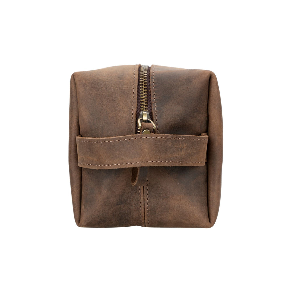Oswego Men's Leather Dopp Kit & Small Travel Handbag