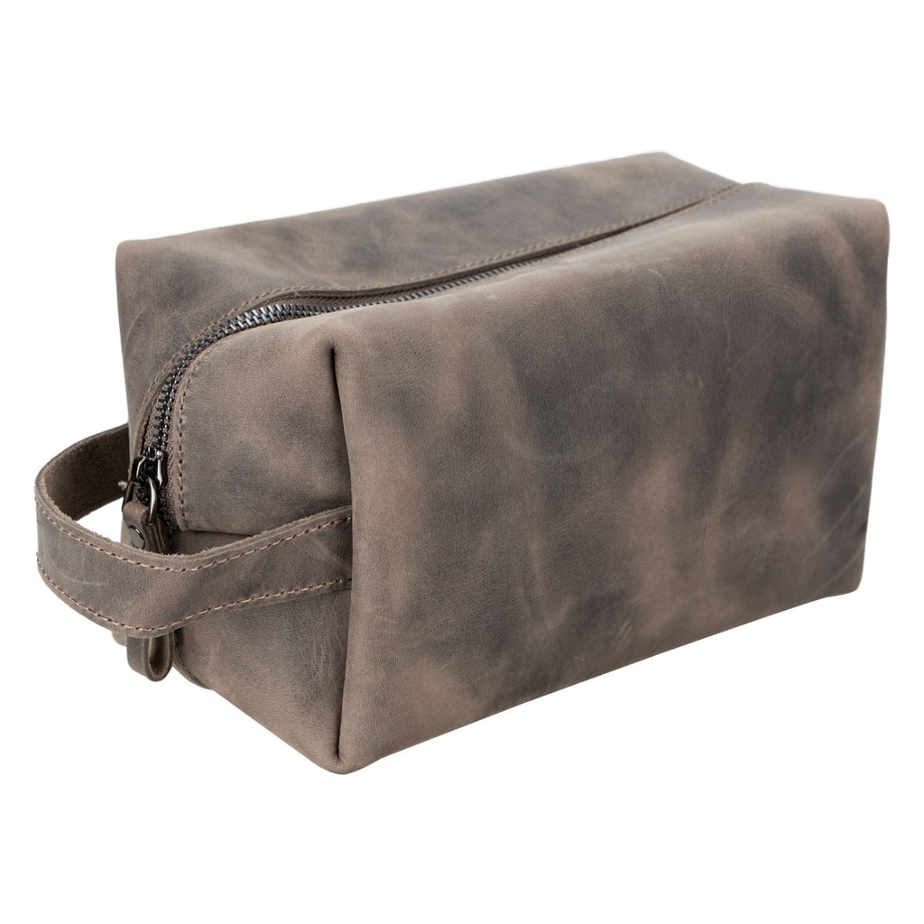 Oswego Men's Leather Dopp Kit & Small Travel Handbag