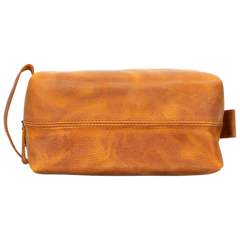 Oswego Men's Leather Dopp Kit & Small Travel Handbag