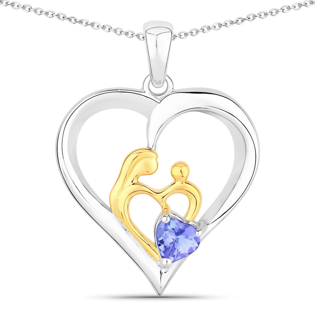0.45 Carat Genuine Tanzanite .925 Sterling Silver Pendant