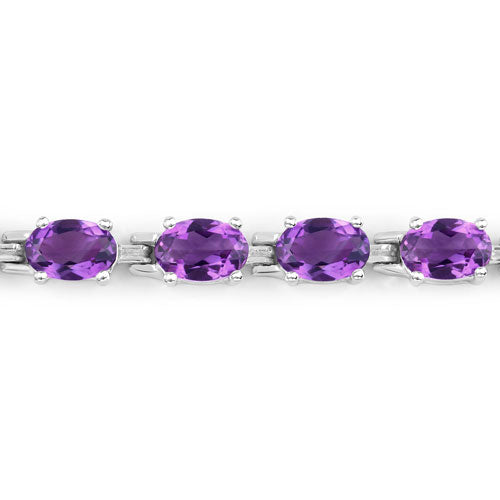 7.98 Carat Genuine Amethyst .925 Sterling Silver Bracelet