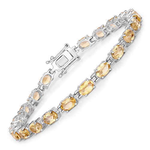 9.03 Carat Genuine Citrine .925 Sterling Silver Bracelet