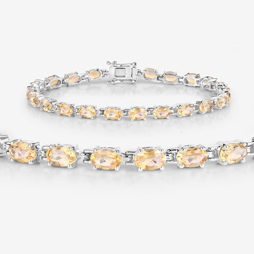 9.03 Carat Genuine Citrine .925 Sterling Silver Bracelet